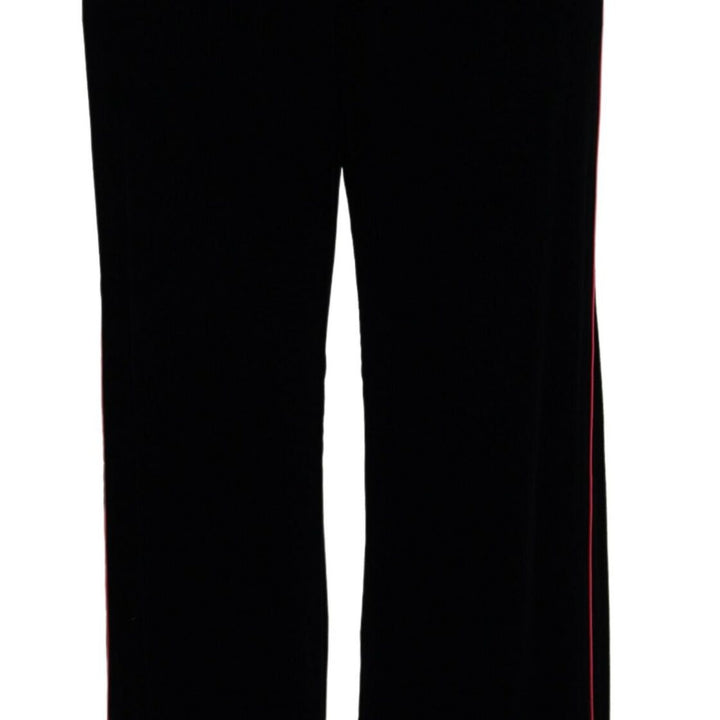 Dolce & Gabbana Black Velvet High Waist Trousers Pants