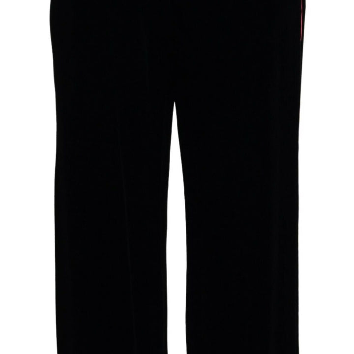 Dolce & Gabbana Black Velvet High Waist Trousers Pants