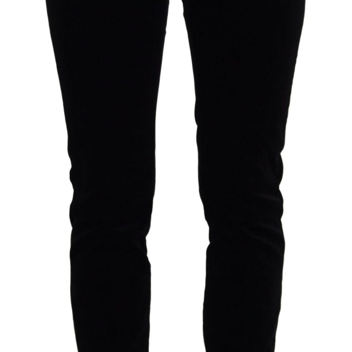 Dolce & Gabbana Black Cotton Mid Waist Skinny Denim Jeans