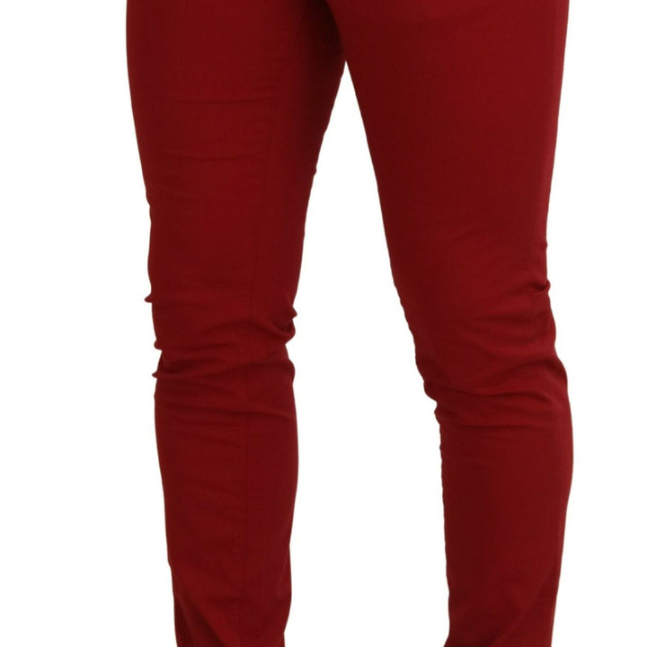 Dolce & Gabbana Red Skinny Cotton Stretch Denim Jeans
