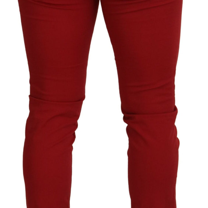Dolce & Gabbana Red Skinny Cotton Stretch Denim Jeans