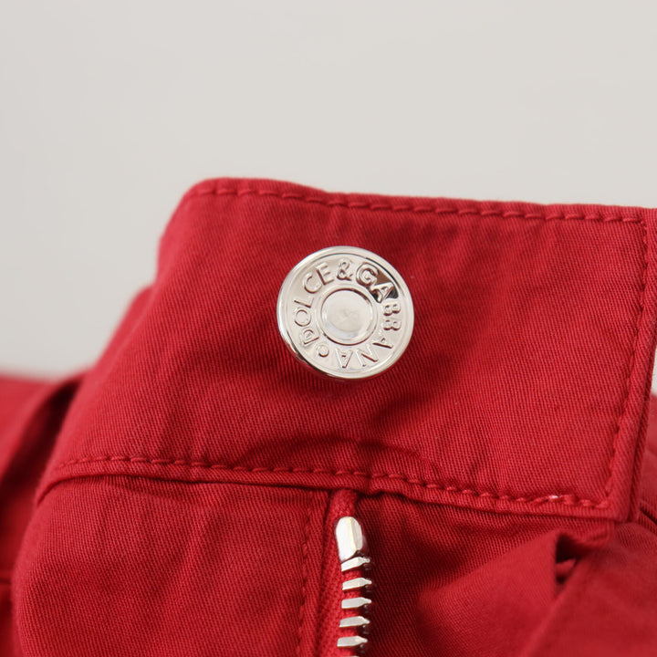 Dolce & Gabbana Red Skinny Cotton Stretch Denim Jeans