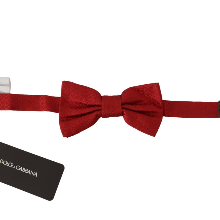 Dolce & Gabbana Red 100% Silk Slim Adjustable Neck Papillon Tie