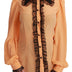 Dolce & Gabbana Yellow Silk Sequin Lace Blouse Shirt