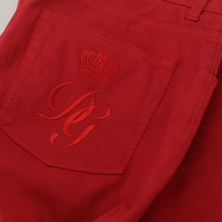 Dolce & Gabbana Red Skinny Cotton Stretch Denim Jeans