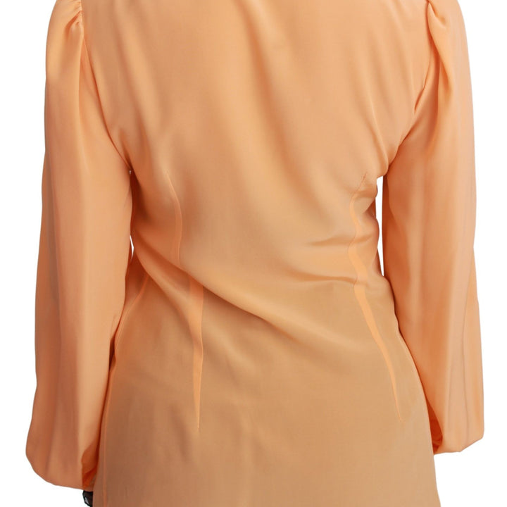 Dolce & Gabbana Yellow Silk Sequin Lace Blouse Shirt