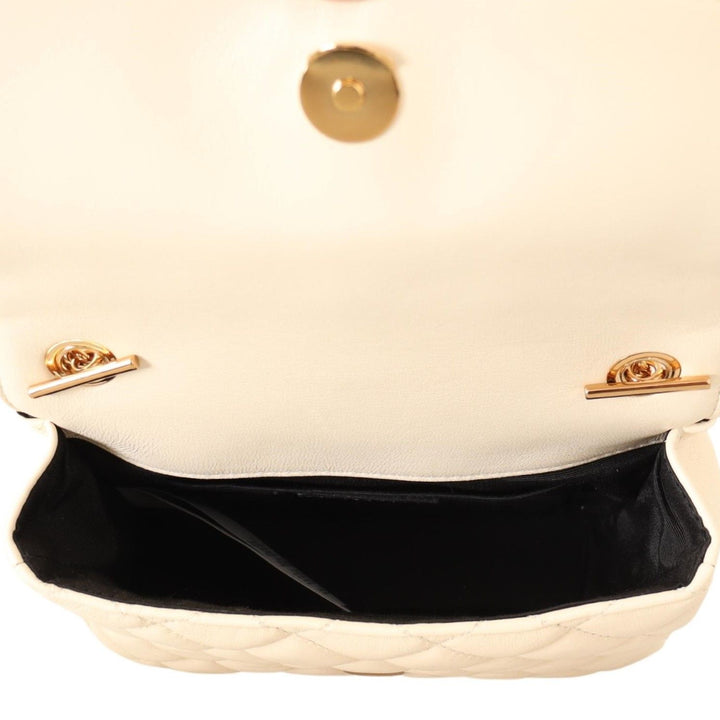 Versace White Nappa Leather Medusa Small Crossbody Bag