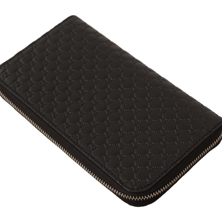 Gucci Black Wallet Microguccissima Leather Zipper wallet