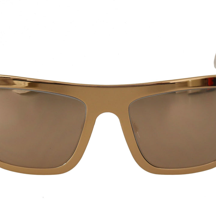 Dolce & Gabbana Gold Plated Metal Mirrored Limited Sunglasses