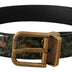 Dolce & Gabbana Multicolor Leather Vernice Pavone Bronze Metal Belt