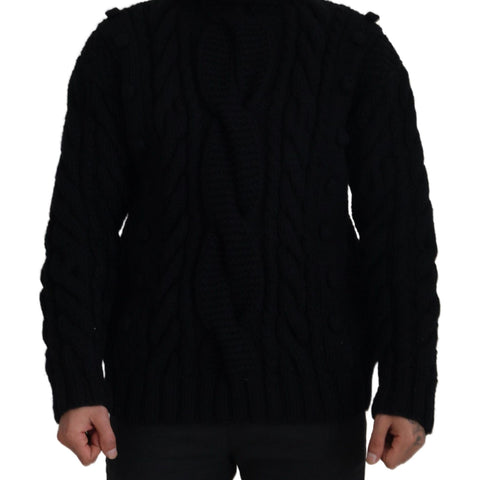 Dolce & Gabbana Black Cashmere Turtleneck Pullover Sweater