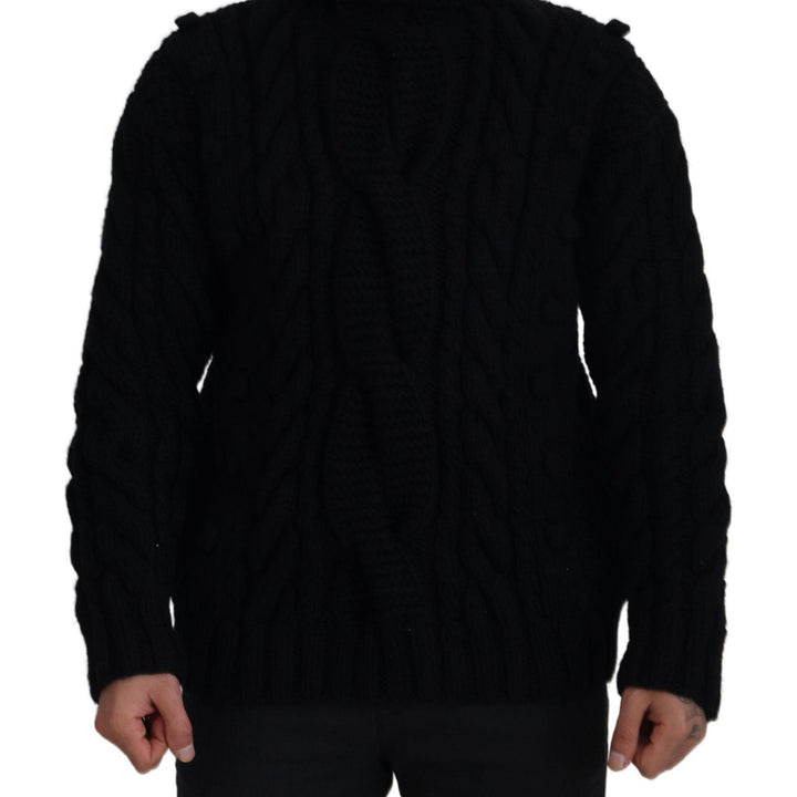 Dolce & Gabbana Black Cashmere Turtleneck Pullover Sweater