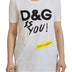 Dolce & Gabbana White DG Logo Printed Short Sleeves Top