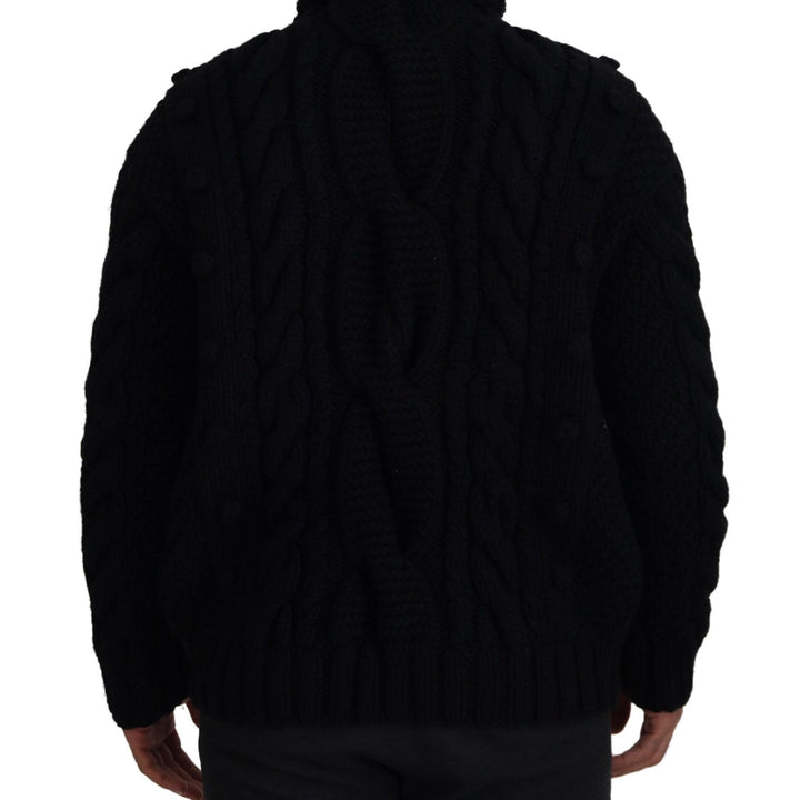 Dolce & Gabbana Black Cashmere Turtleneck Pullover Sweater