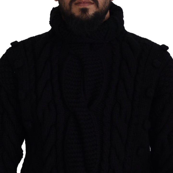 Dolce & Gabbana Black Cashmere Turtleneck Pullover Sweater