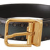 Dolce & Gabbana Green Perforated Leather Brass Metal Belt