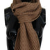 Dolce & Gabbana Dark Brown Wrap Shawl Knitted Camel Scarf