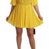 Dolce & Gabbana Yellow Pleated A-line Mini 100% Silk Dress