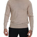 Dolce & Gabbana Beige Virgin Wool Crew Neck Pullover Sweater