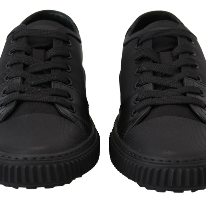 Prada Black Nylon Stratus Low Top Lace Up Sneakers Shoes