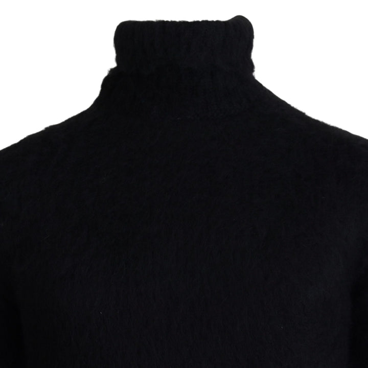 Dolce & Gabbana Black Gold Turtleneck Mohair Pullover Mens Sweater