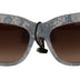 Dolce & Gabbana Blue Lace Acetate Rectangle Shades Sunglasses