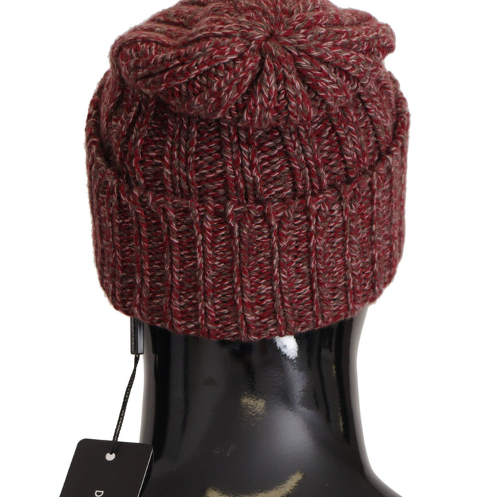 Dolce & Gabbana Bordeaux Capello Cashmere Knit Beanie