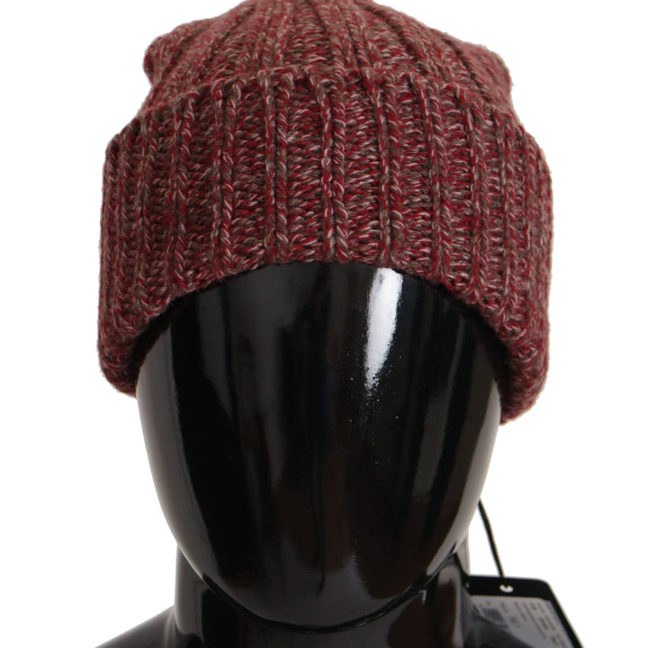 Dolce & Gabbana Bordeaux Capello Cashmere Knit Beanie