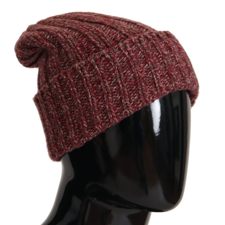 Dolce & Gabbana Bordeaux Capello Cashmere Knit Beanie