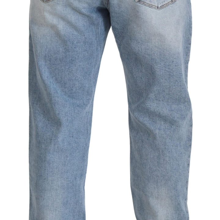 Dolce & Gabbana Light Blue Washed Cotton Denim Jeans