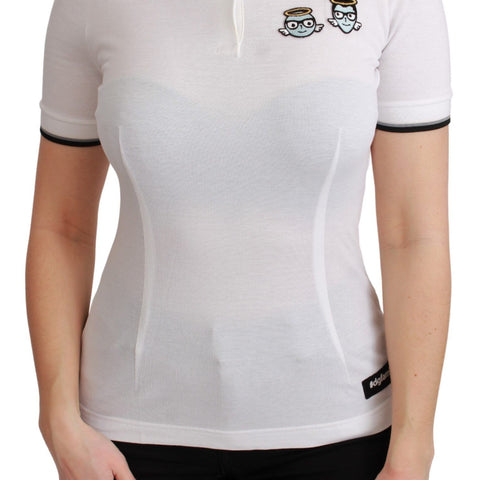 Dolce & Gabbana White Cotton Polo #dgfamily T-shirt