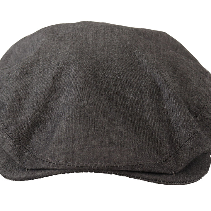 Dolce & Gabbana Gray Newsboy Men Capello Cotton Blend Hat