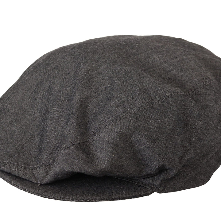 Dolce & Gabbana Gray Newsboy Men Capello Cotton Blend Hat