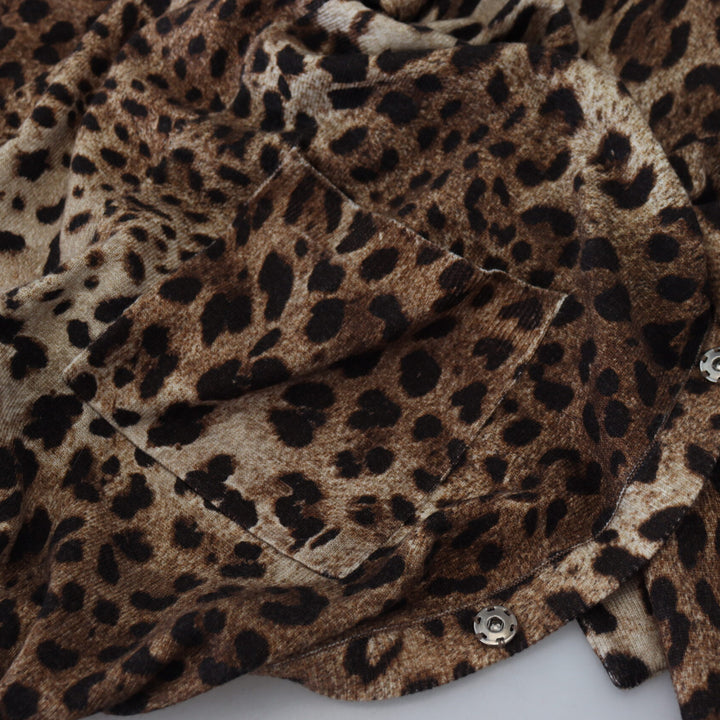 Dolce & Gabbana Brown Leopard Wool Robe Cardigan Sweater