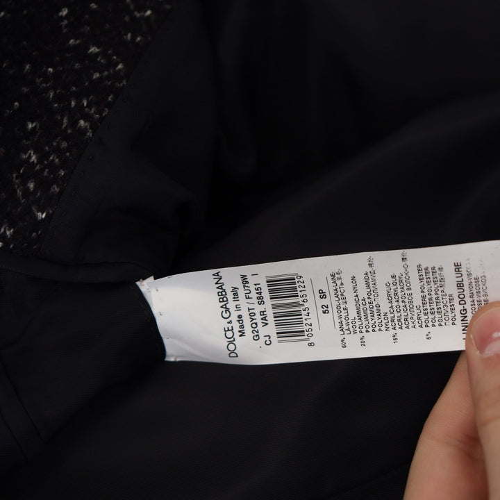 Dolce & Gabbana Black Wool Double Breasted Coat Men Jacket