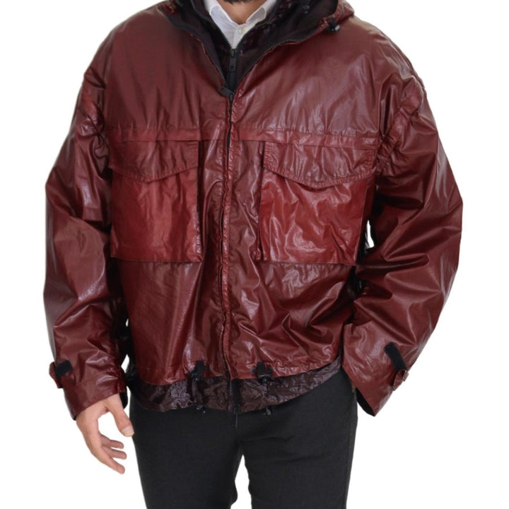 Dolce & Gabbana Bordeaux Cotton Hooded Full Zip Jacket