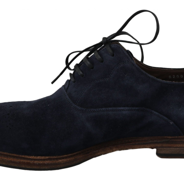 Dolce & Gabbana Blue Leather Marsala Derby Goatskin Shoes