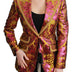 Dolce & Gabbana Pink Gold Jacquard Blazer Jacket