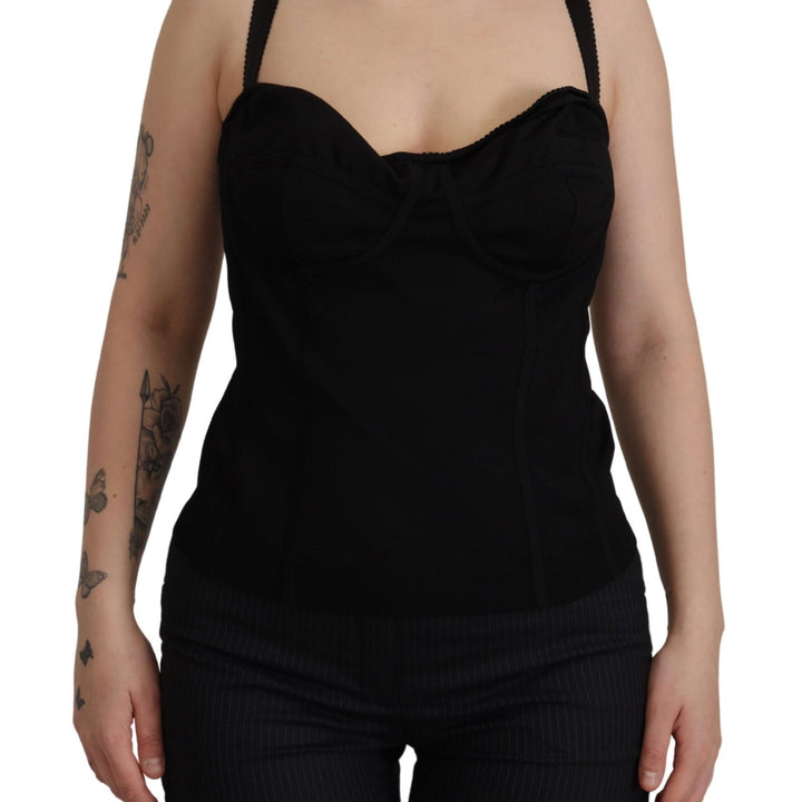 Dolce & Gabbana Back Sleeveless Bustier Corset Zipper Top