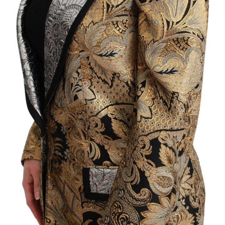 Dolce & Gabbana Black Gold Jacquard Blazer Jacket