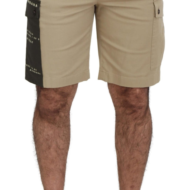 Dolce & Gabbana Beige Cotton Cargo Bermuda Shorts