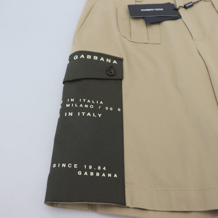 Dolce & Gabbana Beige Cotton Cargo Bermuda Shorts