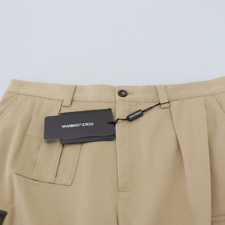 Dolce & Gabbana Beige Cotton Cargo Bermuda Shorts