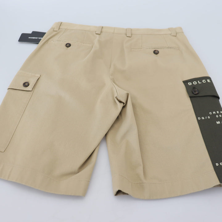 Dolce & Gabbana Beige Cotton Cargo Bermuda Shorts