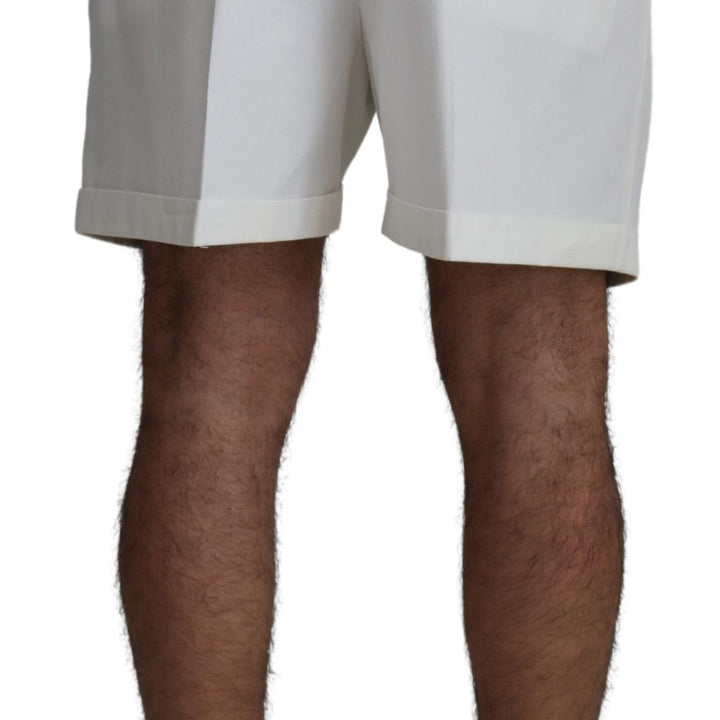 Dolce & Gabbana White Cotton Bermuda Casual Shorts