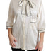 Dolce & Gabbana Beige 3/4 Sleeve Shirt Blouse Silk Top