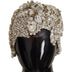Dolce & Gabbana Silver Teardrop Beaded Casque Sequin Turban Headdress