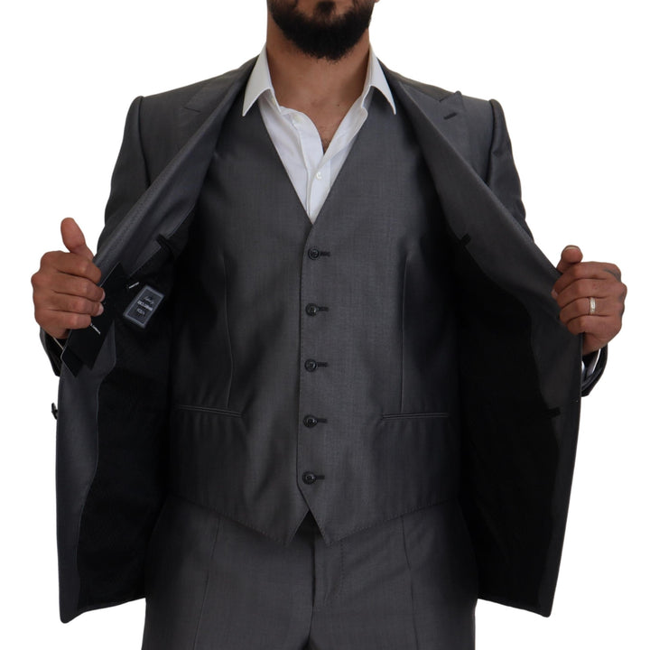 Dolce & Gabbana Gray SICILIA 3 Piece Slim Fit Suit