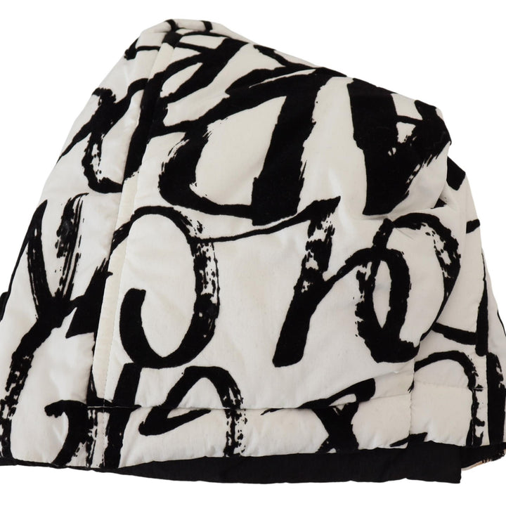 Dolce & Gabbana White Printed Nylon Women Winter Beanie Cap Hat