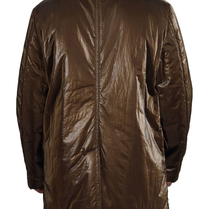 Dolce & Gabbana Bronze Nylon Collar Double Breasted Jacket